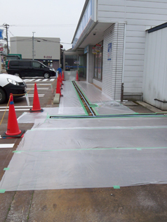 コンビニ 井戸散水式消雪・融雪施工例